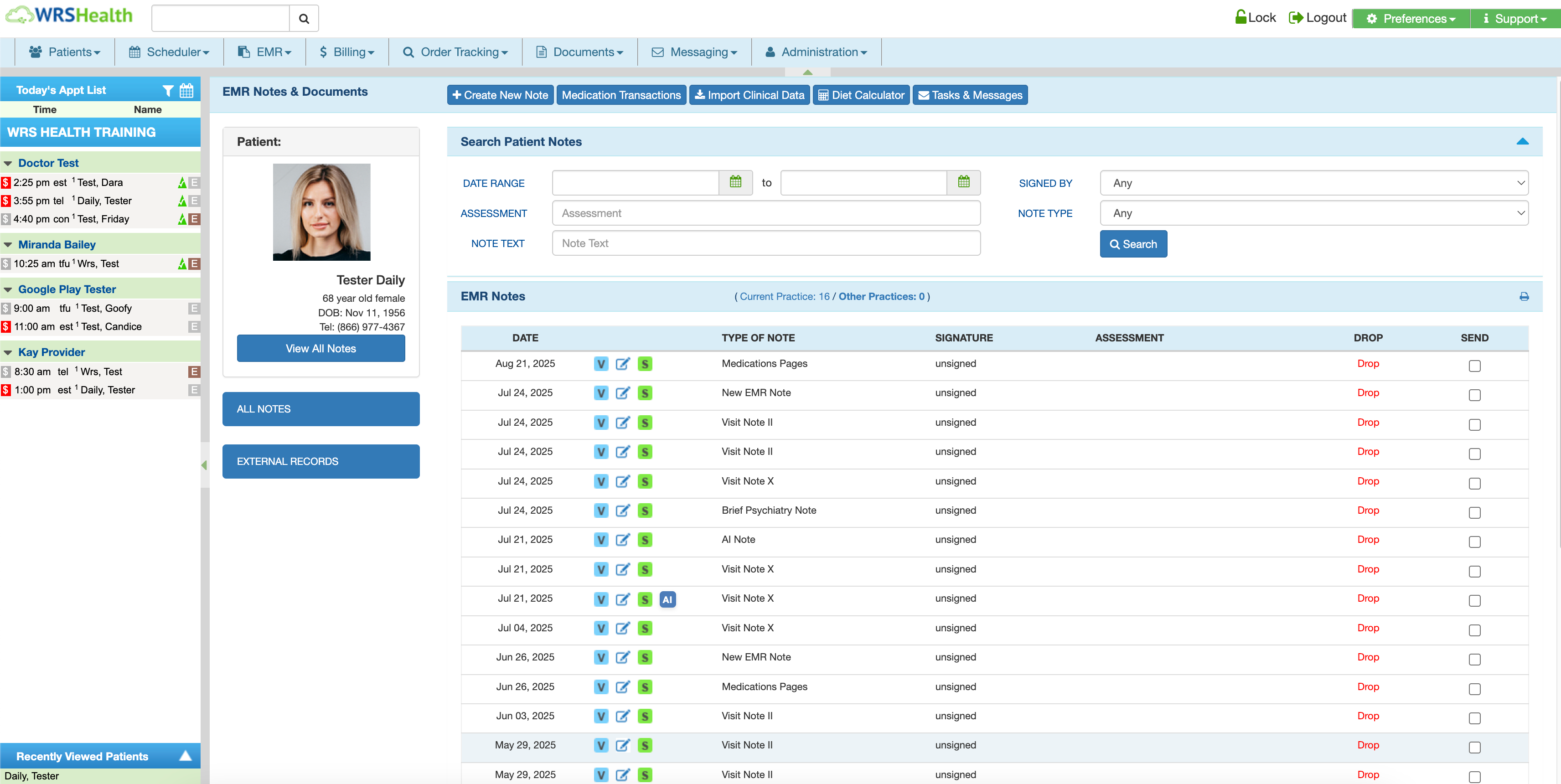 screenshot of WRS Health
